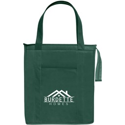 Forest green - Non-Woven Insulated Branded Shopper Tote - 13"w x 15"h x 9"d