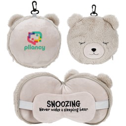 Comfort Pals™ Bear Custom Logo 2-in-1 Pillow Sleep Mask