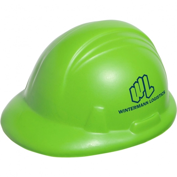 Lime Green Hard Hat Promotional Stress Ball 