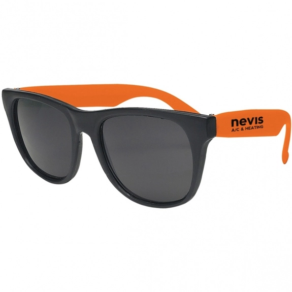 Orange Rubberized Black Frame Custom Sunglasses