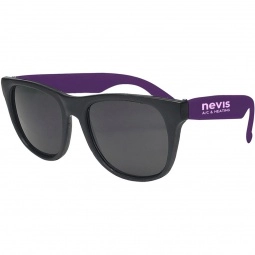 Purple Rubberized Black Frame Custom Sunglasses