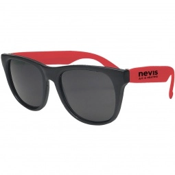 Red Rubberized Black Frame Custom Sunglasses