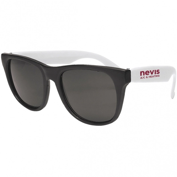 White Rubberized Black Frame Custom Sunglasses