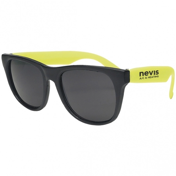 Yellow Rubberized Black Frame Custom Sunglasses
