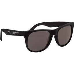 Solid Black Rubberized Black Frame Custom Sunglasses