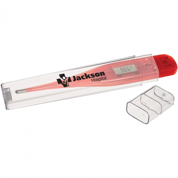 Translucent Red Digital Promotional Thermometer