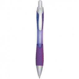  Purple Colorful Budget Logo Gel Pen w/ Rubber Grip 