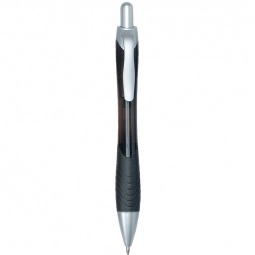 Black Colorful Budget Logo Gel Pen w/ Rubber Grip 