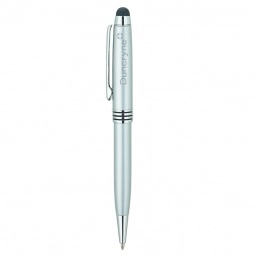 Silver 2-in-1 Brass Promotional Ballpoint Pen and Stylus
