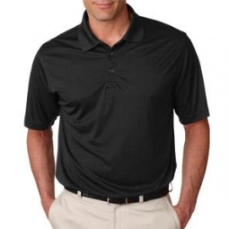 Black UltraClub Cool & Dry Sport Performance Interlock Custom Polo Shirt - 