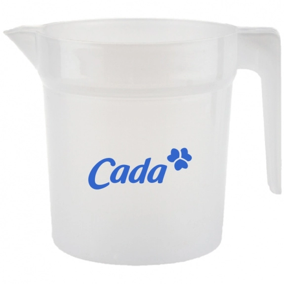 Frosted Clear Stackable Plastic Logo Pitchers - 54 oz.