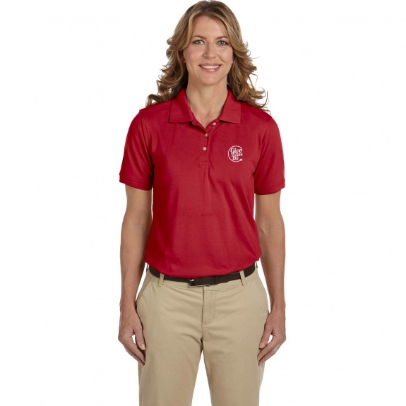 Red Harriton Easy Blend Custom Polo Shirts - Women's