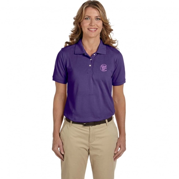 Team Purple Harriton Easy Blend Custom Polo Shirts - Women's