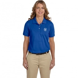 True Royal Harriton Easy Blend Custom Polo Shirts - Women's