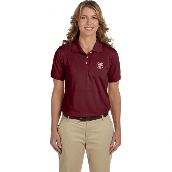 Wine Harriton Easy Blend Custom Polo Shirts - Women's