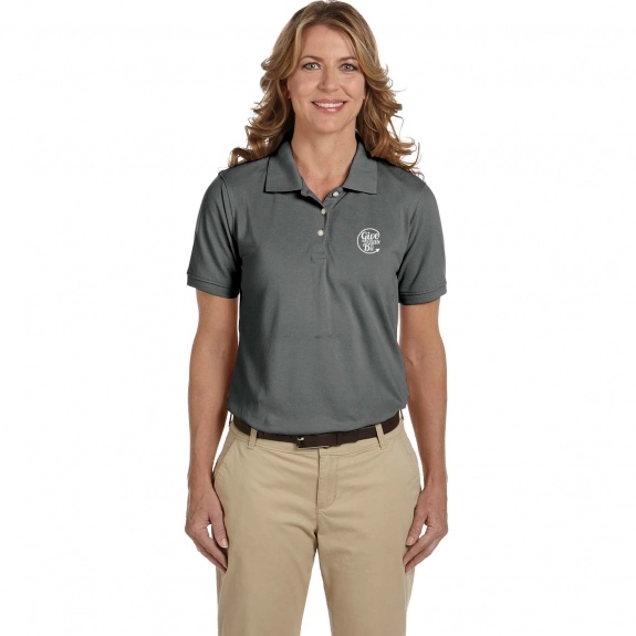 Charcoal Harriton Easy Blend Custom Polo Shirts - Women's