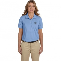 Light College Blue Harriton Easy Blend Custom Polo Shirts - Women's
