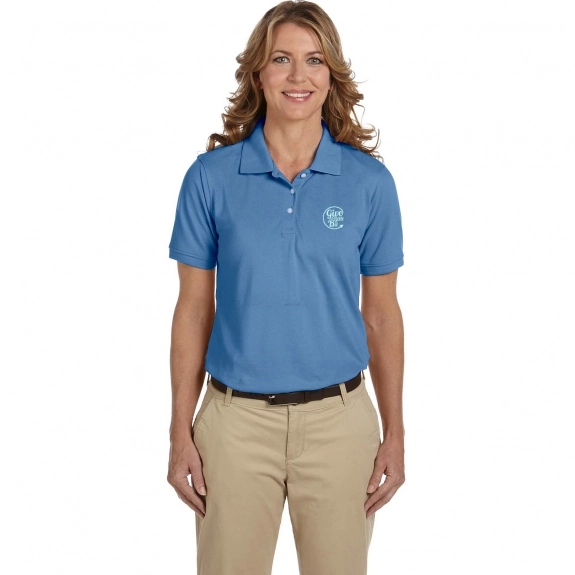 Nautical Blue Harriton Easy Blend Custom Polo Shirts - Women's