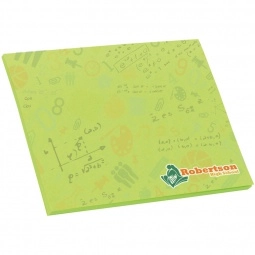 Bright Green Full Color BIC Custom Sticky Notes on Colored Paper - 25 Sheet