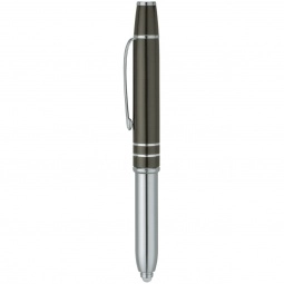 Gunmetal Aluminum Retractable Stylus Custom Pens w/ LED Light