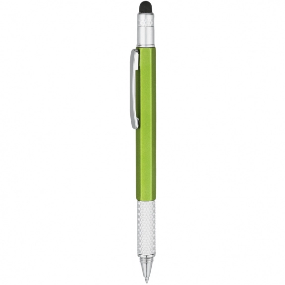 Lime Green 5-In-1 Six Sided Twist Action Custom Pens