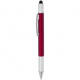 Red 5-In-1 Six Sided Twist Action Custom Pens