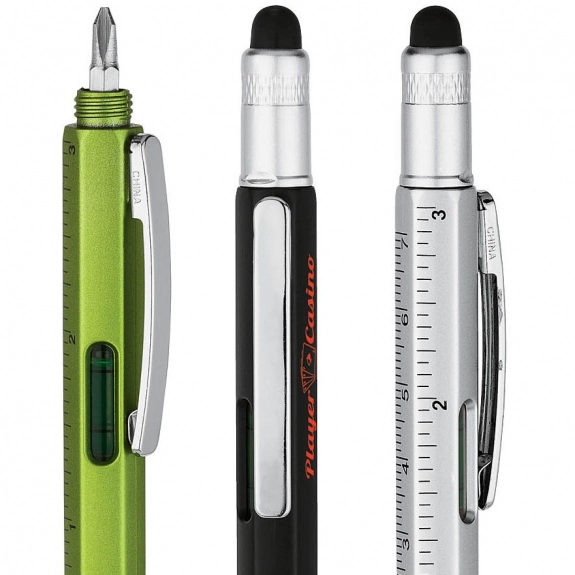 Features - 5-In-1 Six Sided Twist Action Custom Pens