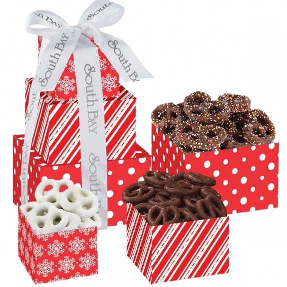 Chocolate Covered Pretzel Custom Gift Tower