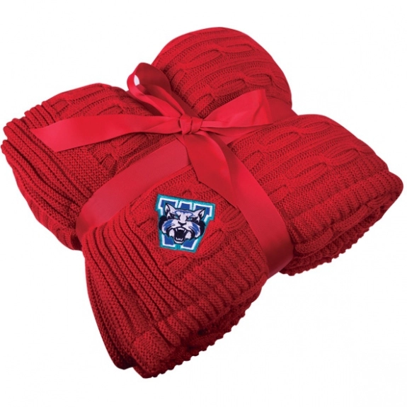 Lambs Wool Microsherpa Cable Knit Custom Throw Blanket 50 x 60