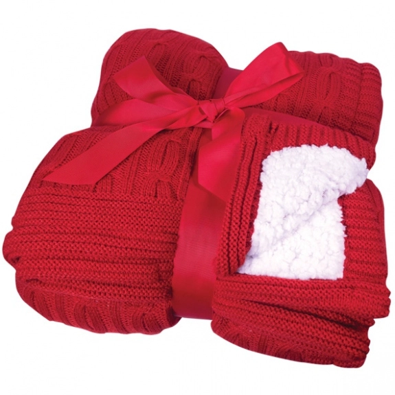 Lambs Wool Microsherpa Cable Knit Custom Throw Blanket 50 x 60