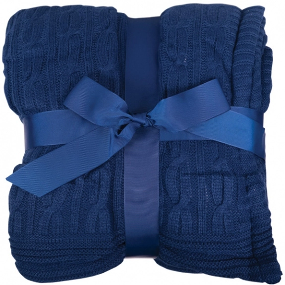 Lambs Wool Microsherpa Cable Knit Custom Throw Blanket 50 x 60