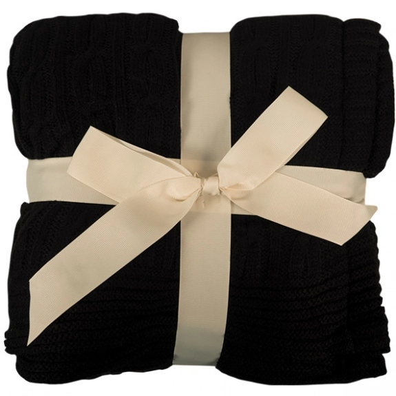 Lambs Wool Microsherpa Cable Knit Custom Throw Blanket 50 x 60