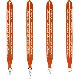 Orange Sewn Polyester Custom Lanyards - .75"w