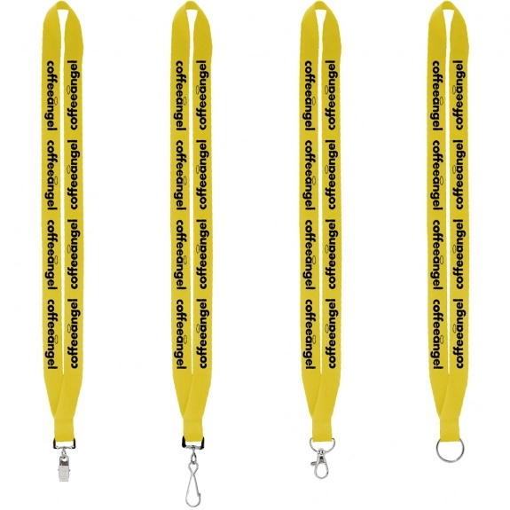 Yellow Sewn Polyester Custom Lanyards - .75"w