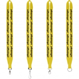 Yellow Sewn Polyester Custom Lanyards - .75"w