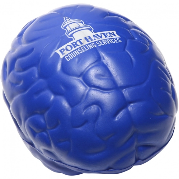 Blue - Slow-Release Squishy Custom Stress Balls - Brain