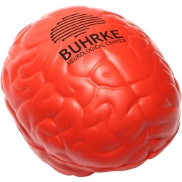 Red - Slow-Release Squishy Custom Stress Balls - Brain