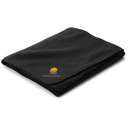 Black - Budget Custom Fleece Blanket - 50"w x 60"h
