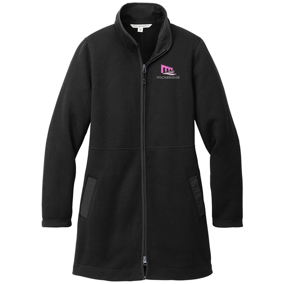 Deep Black - Port Authority&#174; Arc Fleece Custom Sweater Jacket - Women'