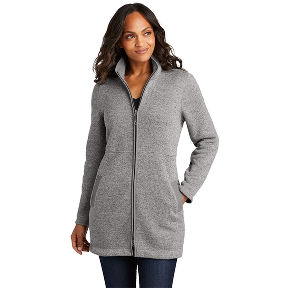 Front Port Authority&#174; Arc Fleece Custom Sweater Jacket - Women's