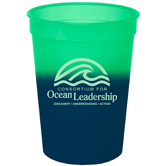 Green to Blue Mood Color Changing Custom Stadium Cup - 12 oz.