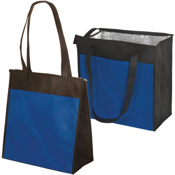 Blue Non-Woven Insulated Promotional Grocery Tote 