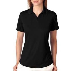 Black UltraClub Cool & Dry Performance Custom Polo Shirt - Women's