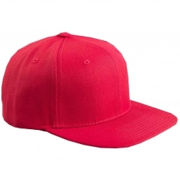 Red Yupoong 6-Panel Structured Flat Visor Snapback Custom Hat