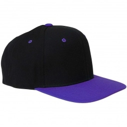 Black/Purple Yupoong 6-Panel Structured Flat Visor Snapback Custom Hat