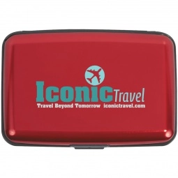 Red Full Color Identity Theft Protection Promotional Credit Card Case