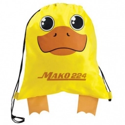 Yellow Paws & Claws Promotional Drawstring Backpack - Duck
