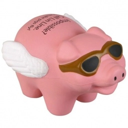 Pink Flying Pig Promotional Stress Ball