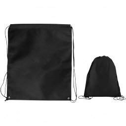 Black Jumbo Non-Woven Drawstring Custom Backpacks