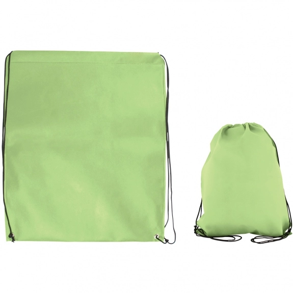 Lime Green Jumbo Non-Woven Drawstring Custom Backpacks